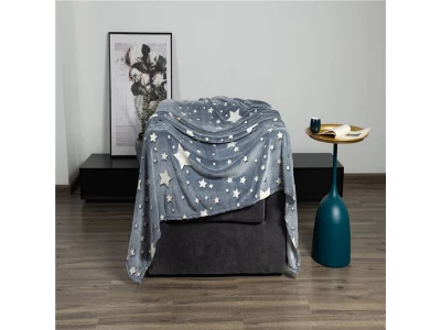 Verk Svietiaca deka Soft Dreams Stars, 150 x 180 cm šedá