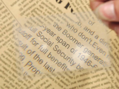 Verk 09089 Fresnelova obdélníková lupa Čtecí lupa B6 5x