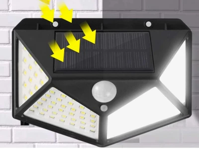 Verk 01728 Solární venkovní 100 LED SMD osvětlení s pohybovým senzorem