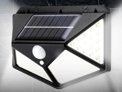 Verk 01728 Solární venkovní 100 LED SMD osvětlení s pohybovým senzorem