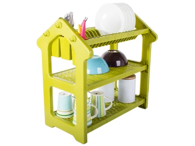 Verk 07109 Tříúrovňový odkapávač na nádobí zelený