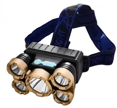 Pronett XJ4589 Čelovka 5 LED, IPX 3, li-ion