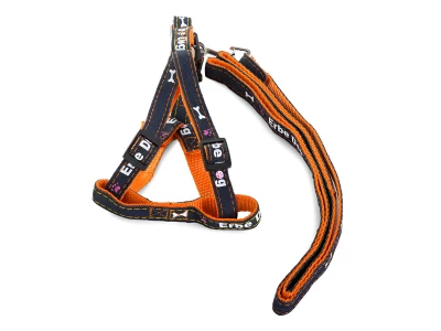 Verk 19016 Nylonový postroj s vodítkem pro psa 125 x 1.5 cm oranžový