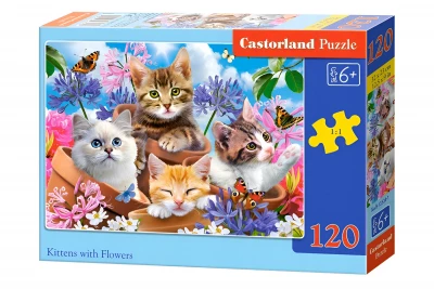 CASTORLAND Puzzle Koťata v květináčcích 120 dílků