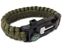 Verk 14372 Náramok prežitia Paracord 5 v 1 khaki