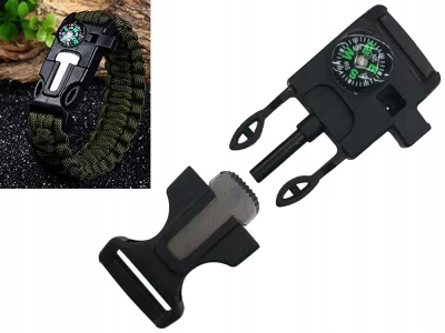 Verk 14372 Náramok prežitia Paracord 5 v 1 khaki