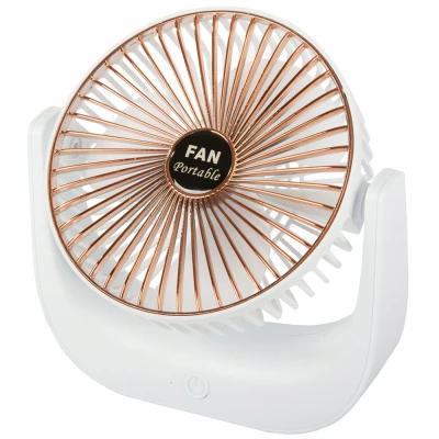 Verk 16028 Stolní USB ventilátor bílo-zlatý