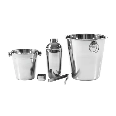 Excellent Houseware Barmanský set: nádoba na alkohol, kbelík na led, kleště, šejkr
