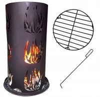 Monopol Dekorativní sud na oheň s roštem, pohrabáč , 60 cm