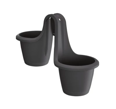 Květináč závěsný RESPANA TWINS antracit 46,3 cm
