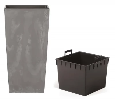Kvetináč s vkladom URBI SQUARE BETON EFFECT marengo 40 cm