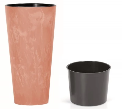 Kvetináč s vkladom TUBUS SLIM BETON EFFECT terakota 40 cm