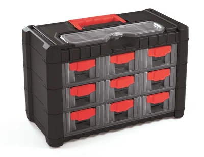 Plastový organizér závěsný MULTICASE CARGO 400x200x260 červené úchyty