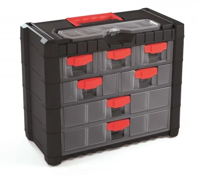 Plastový organizér závěsný MULTICASE CARGO 400x200x326 červené úchyty
