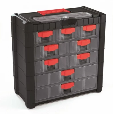 Plastový organizér závěsný MULTICASE CARGO 400x200x392 červené úchyty