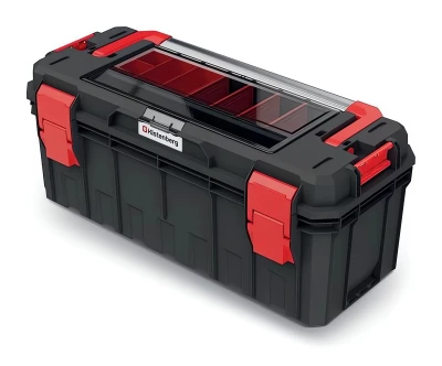 Kufr na nářadí s organizérem ve víku, kov. držadlo X BLOCK SOLID 650x280x314
