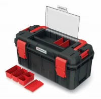 Kufr na nářadí s organizérem ve víku, kov. držadlo X BLOCK SOLID 550x280x264