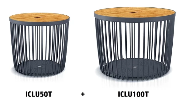 Set 2 univerzálnych košov CLUBO s bambusovými vekami 50+100l antracit