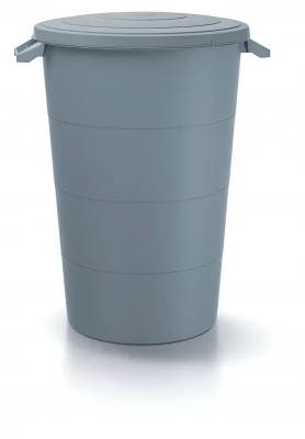 Plastová nádoba s úchyty SMOOTH světle šedá 120l