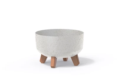 Květináč GRACIA LOW ECO WOOD 23,5cm bílý