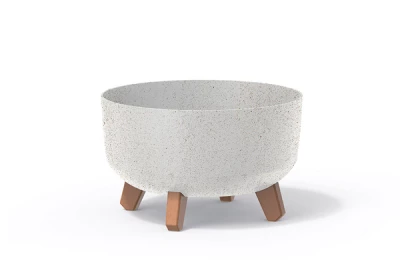 Květináč GRACIA LOW ECO WOOD 28,5cm bílý