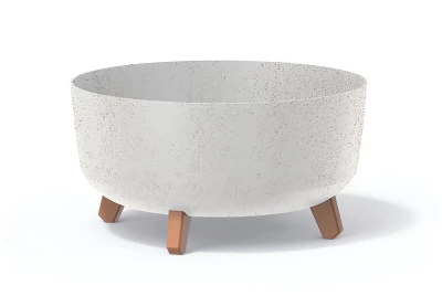 Květináč GRACIA LOW ECO WOOD 38cm bílý