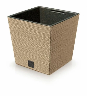 Květináč FURU SQUARE LOW ECO WOOD 29,5cm naturo