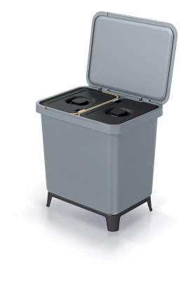 Odpadkový kôš SYSTEMA svetlo šedý, objem 2x10l