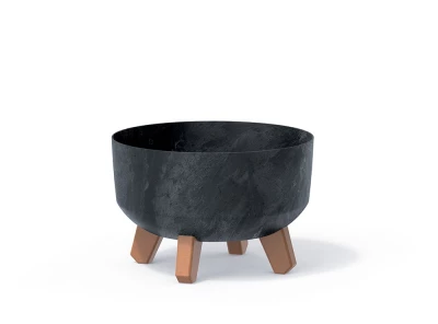 Květináč GRACIA LOW BETON EFFECT 23,5 cm antracit