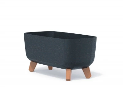 Květináč GRACIA CASE ECO WOOD antracit 39cm