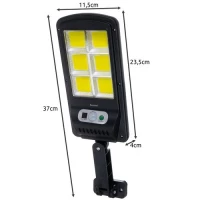 Verk 12276 Pouliční osvětlení solární 160 LED COB, IP67, 90 W, 15000 mAh černé