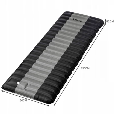 Trizand 21071 Nafukovací matrace s vestavěnou pumpou 190 x 60 x 12 cm černošedá
