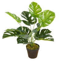 Lex Rostlina Monstera s květináčem umělá 45 cm zelená
