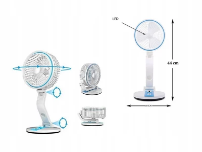 Verk Bezdrátový skládací ventilátor s LED lampičkou modrobílá