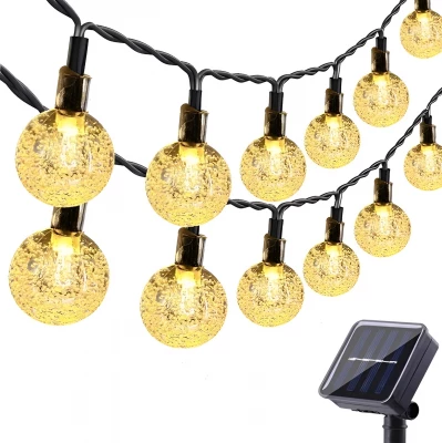 KIK KX4970 Solární dekorační řetěz 50 LED koule - teplá bílá