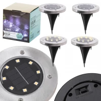 KIK KX4964 Zahradní solární lampa 8 LED 4 ks studená bílá