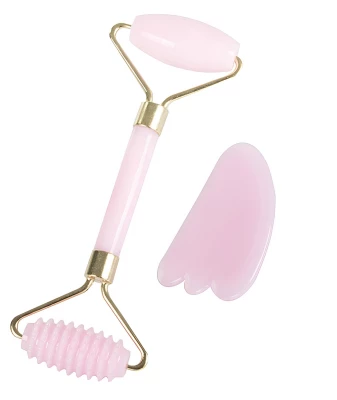 Verk 24365 Masážní váleček na obličej Jade Roller světle růžový