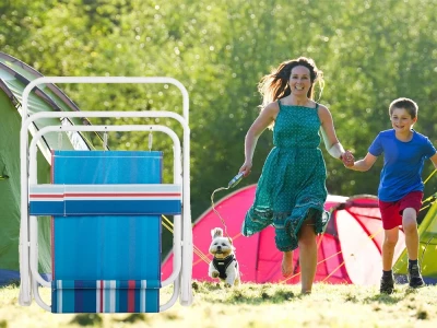 Verk 14414 Turistické skládací křeslo modro-červené