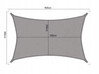Verk 01887 Plachta proti slnku 4 x 3 m šedá