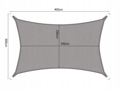 Verk 01887 Plachta proti slnku 4 x 3 m šedá