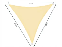Verk 01885 Plachta proti slnku 3 x 3 x 3 m béžová