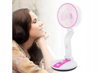 Verk Bezdrôtový skladací ventilátor s LED lampičkou ružovobiela