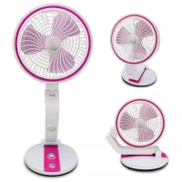 Verk Bezdrôtový skladací ventilátor s LED lampičkou ružovobiela