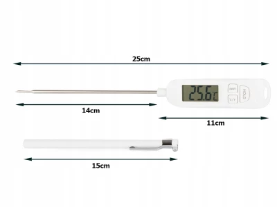 Verk 07177 Kuchyňský teploměr LCD B0713 bílý
