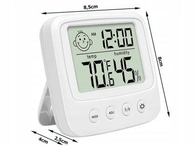 Verk 07178 Digitálny teplomer s vlhkomerom CX0828S biely
