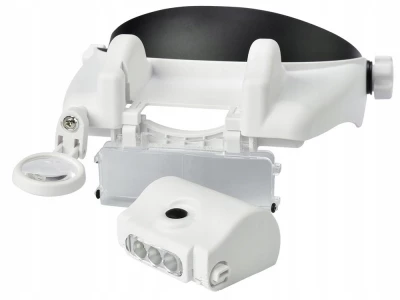 Verk 09127 Náhlavná lupa s LED osvetlením (1,5x, 2x, 2,5x, 3x, 3,5x, 8x)
