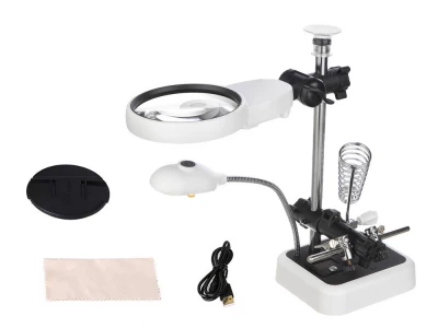 Verk 09161 Držiak s lupou-tretia ruka, 6 LED