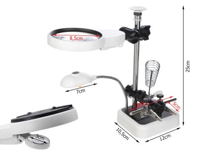 Verk 09161 Držiak s lupou-tretia ruka, 6 LED