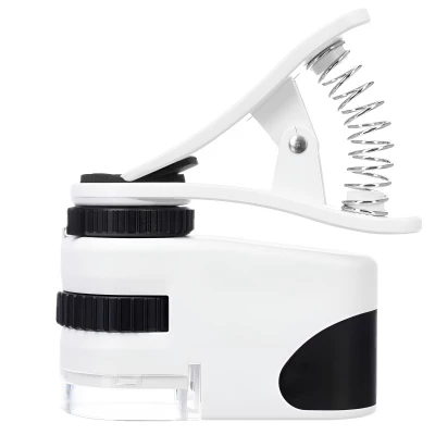 Verk 09171 Kapesní mikroskop s klipsem k mobilu LED, UV, zvětšení 60x