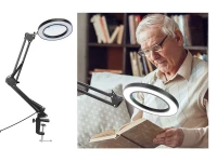 Verk 09197 Kosmetická lampa s lupou 54 LED, USB, černá
